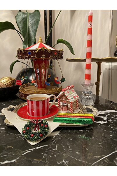 Handmade منديل تقديم القهوة بجانب عيد الميلاد تحت عنوان إكليل العام الجديد (و...