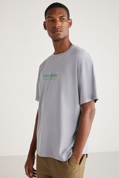 GRIMELANGE Ανδρικό μπλουζάκι Antonio Oversize Fit 100% βαμβάκι με εμπριμέ υφή