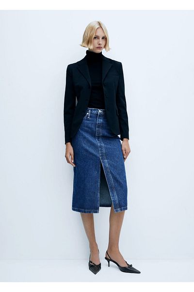 MANGO Woman Midi farmer szoknya