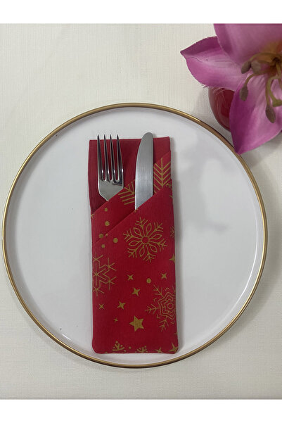 Zeren Home New Year's Patterned Fork Spoon Knife Pocket Serving Presentation 1 Piece