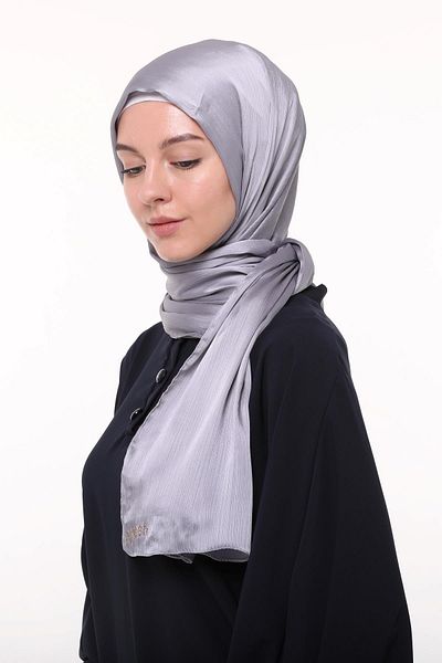 Altobeh Shiny Luxury Yoryo Satin Chiffon Women's Evening Dress - Janjan Shawl-Grey