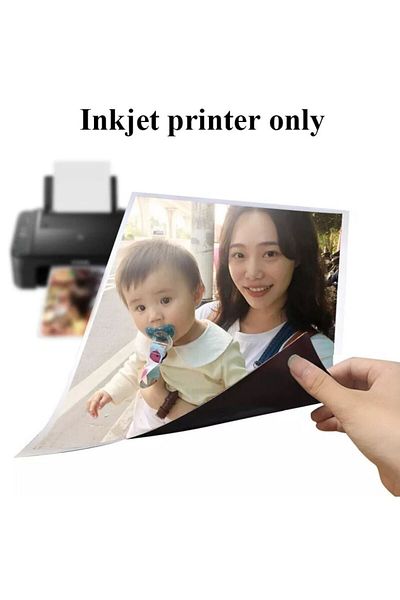 Dünya Magnet 5 Pieces of Printable Magnetic Photo Paper (21x 30cm) Suitable for Spray and Inkjet Printers