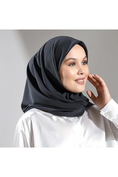 Berel Moda Αιγυπτιακό μεταξωτό κασκόλ Anthracite Grey