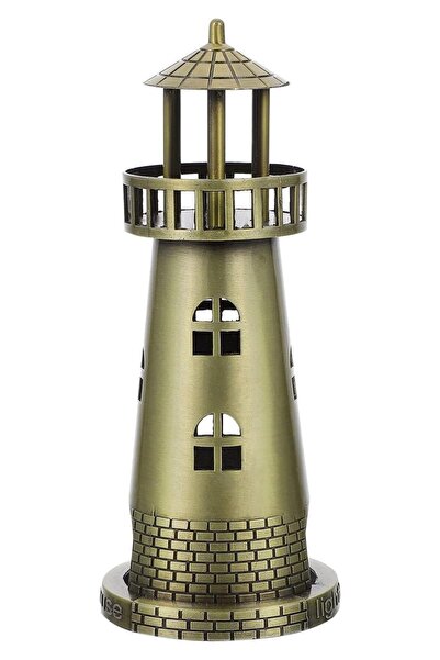 Dünyadan Hediyeler Vintage Metal Deniz Feneri Biblo Antik Bronz 18 cm