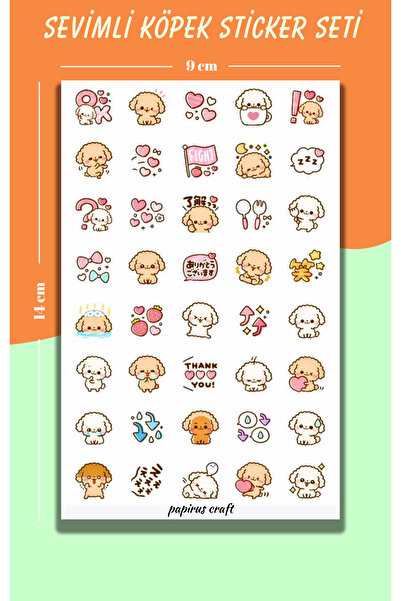 Craft PAPİRUS CRAFT SEVİMLİ KÖPEK 40 LI STİCKER ÇIKARTMA