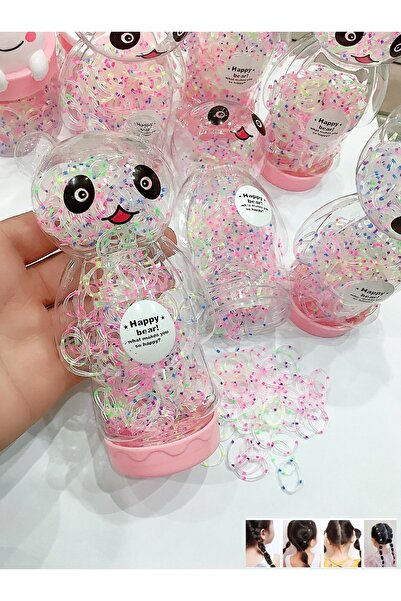 NEW HİLL Sevimli kutusunda kaliteli kopmayan örgü bağlama lastik toka-350 adet