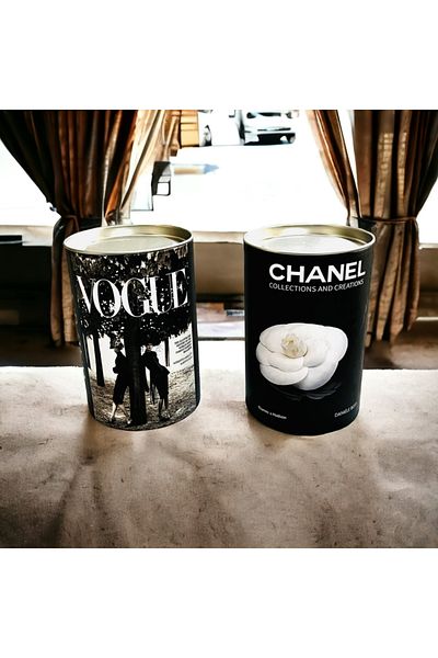 Saccura Decor Cylinder Decorative Box Set of 2, Black Decorative Box Set with Metal Cover