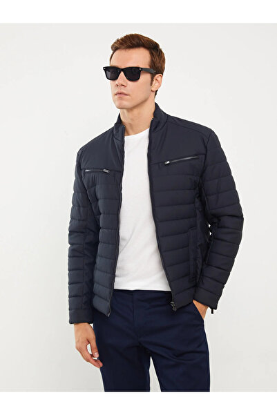 LC Waikiki Чоловіче шкіряне пальто LCW Vision Slim Fit з коміром-стійкою