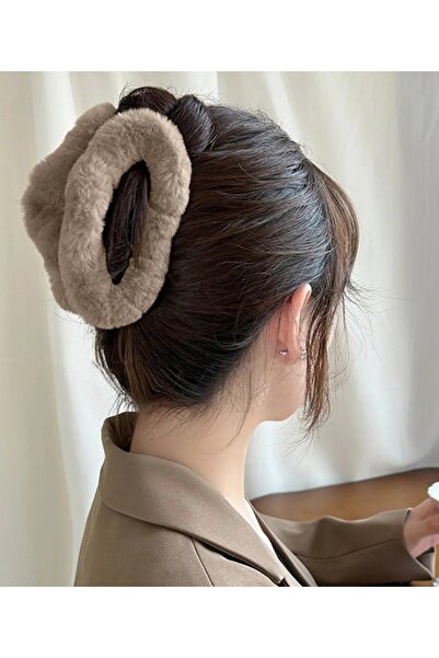 MutluBiDünya Vintage Maxi Boy Büyük Peluş Mandal Toka