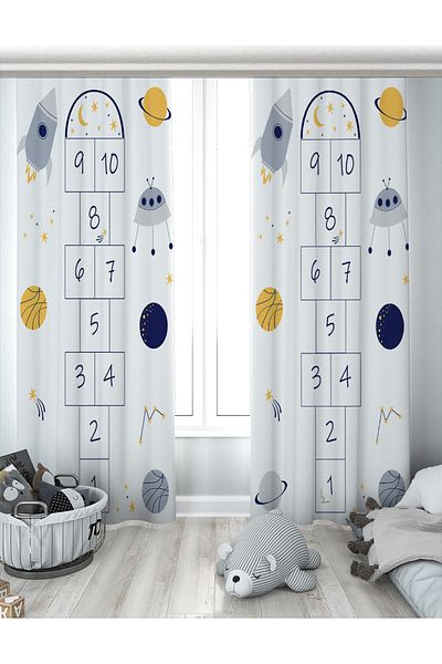 Evperest Planetary Hopscotch Double Wing Background Curtain EPP113