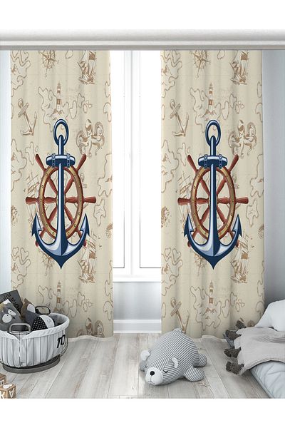 Evperest Anchor Sailor Double Winged Background Curtain EPP140