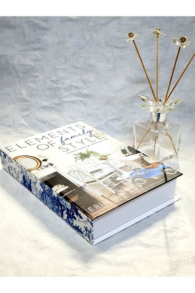 Saccura Decor Book Box, Decorative Openable Book Box, Blue Element Box