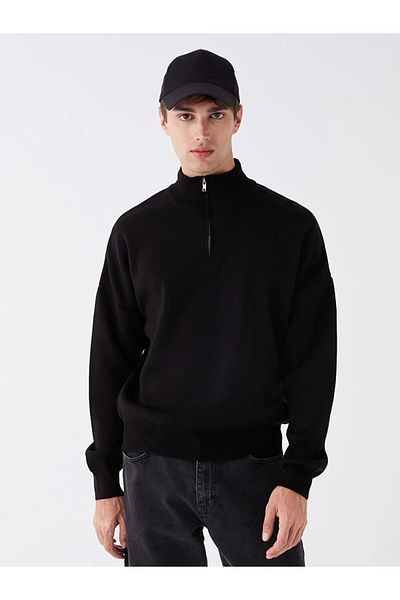 LC Waikiki Men's Knitwear Sweater - Stand Collar, Long Sleeve