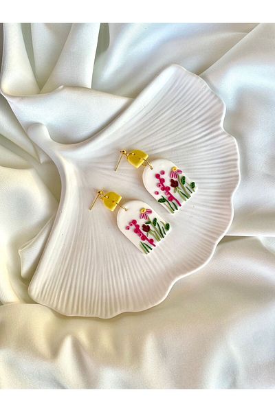 TREND Miyamila Collection Colorful Flower Garden Themed Dangle Earrings
