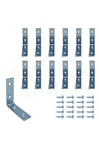 Yapıkan 16x55x55mm - 12 Ad. L Demir Gönye Köşebent - Mobilya Dolap Raf Masa K...