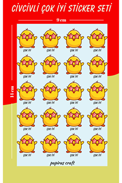 Craft PAPİRUS CRAFT Öğretmen Sticker Seti Öğrenci Ödül 20 Lİ ÇOK İYİ , Aferin...