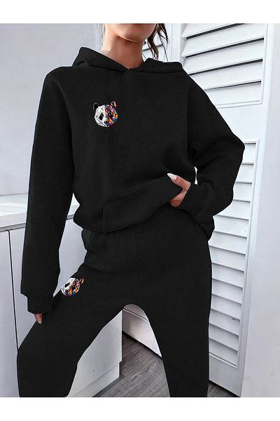 Aqweem Σετ γυναικεία φούτερ και φούτερ με στάμπα Panda
