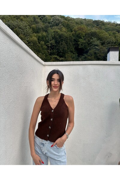 gdkdesignstudıo kahverengi yelek
