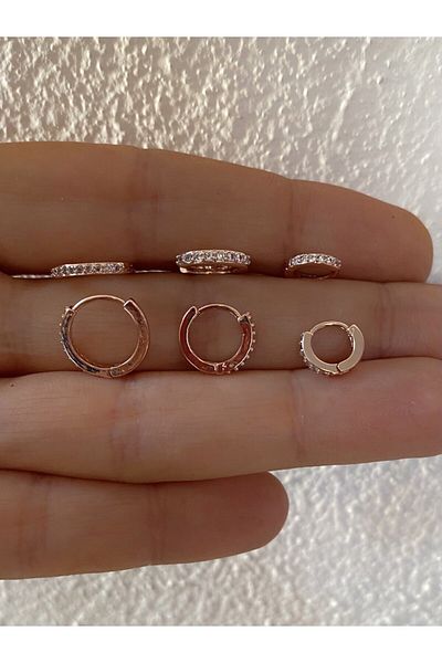 Arescollection DARKNESS ZIRCON STONE RING TRAGUS HELIX CONCH LOBE ROOK COMPATIBLE 1 PIECE PIERCING EARRING
