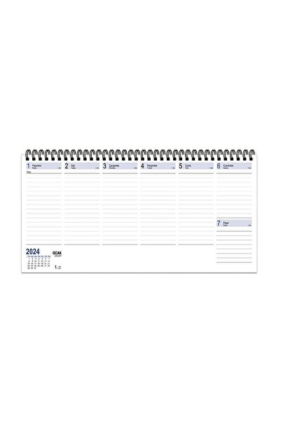 KESKİN COLOR Keskin Color 2024 Spiralli Haftalık Masa Ajandası Atatürk 16 x 33.5 CM