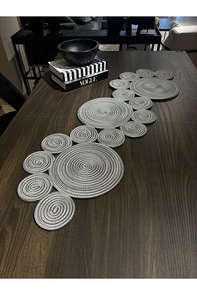 MaVaux Saturn Runner Natural Jute, Patterned, Wicker, Placemat, Table, Coffee Table Cloth Runner 30x125