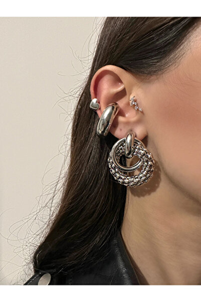 Okko Store Dokulu Halka Küpe