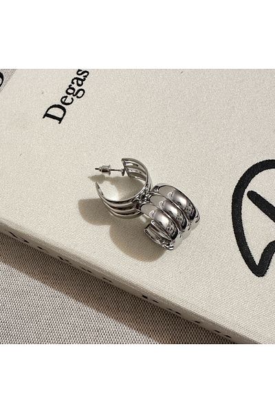 Okko Store Three Rows of Knotted Hoop Earrings