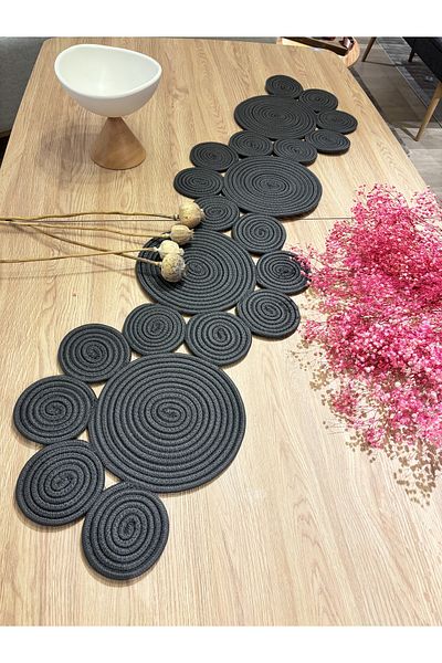 MaVaux Saturn Runner Natural Jute, Patterned, Wicker, Placemat, Table, Coffee Table Cloth Runner 30x125