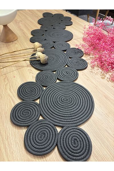 MaVaux Saturn Runner Natural Jute, Patterned, Wicker, Placemat, Table, Coffee Table Cloth Runner 30x125