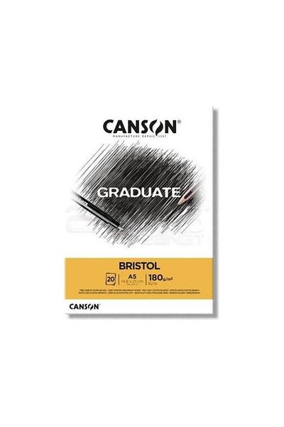 Canson Bloc de desen pentru absolvenți Bristol 20 Syf A5 180 Gr