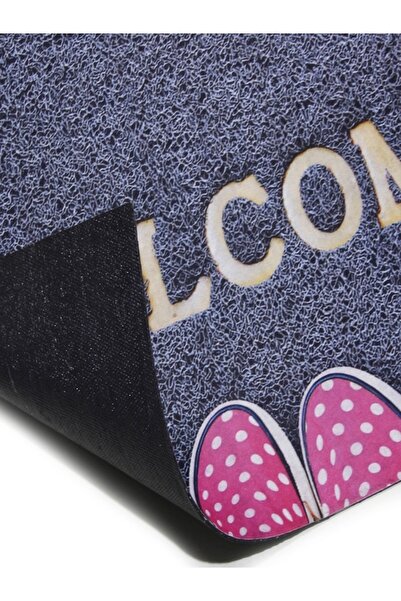 Ehil Halı Ayakkabı Desenli Welcome Yazılı Kauçuk İç Ve Dış Kapı Önü Paspası 45x70