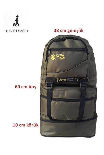 tualpticaret Körüklü Dağcı Sırt Çantası 65 litre Kapasiteli Kamp Çantası seya...
