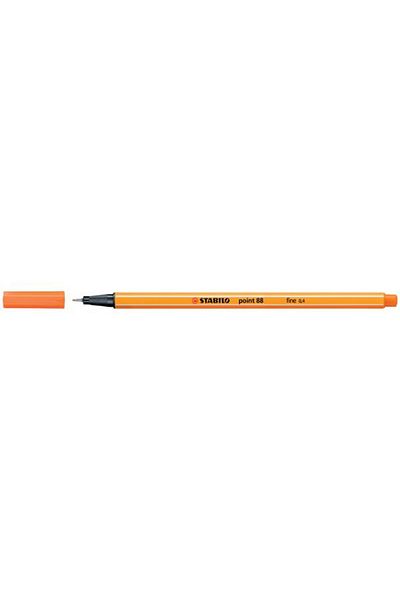 Stabilo 88 Point 0.4 Mm Light Flame Red - Felt Tip Fine Pen 10 Pack