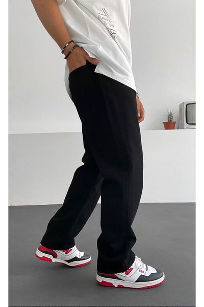 Z1MAN Black Baggy Jean Trousers