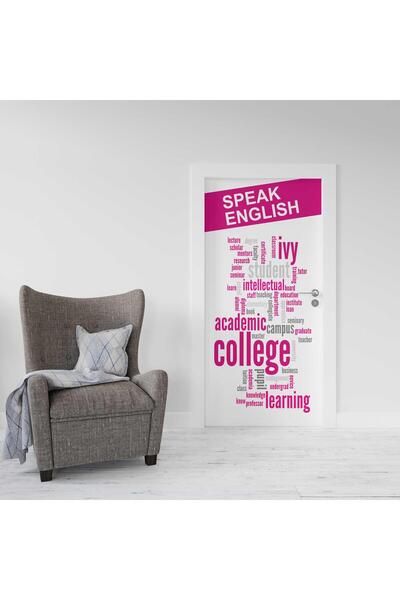 StickerArt Kapı Giydirme Kapı Sticker Folyosu Speak English