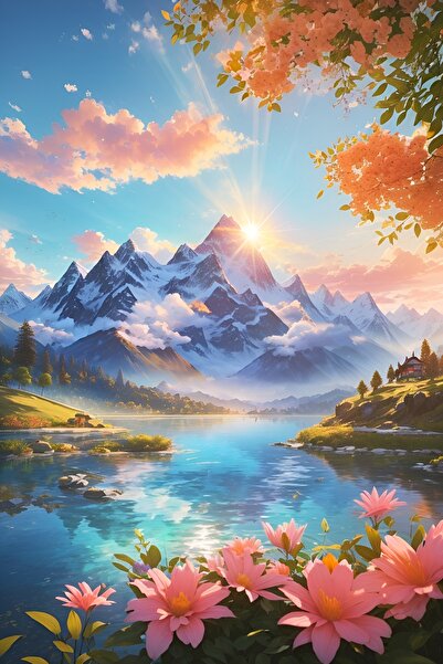 LİLYHOBBYLAND Renkli Baskılı Sayılarla Boyama Hobi Seti (Çerçeveli-Büyük Boy)...