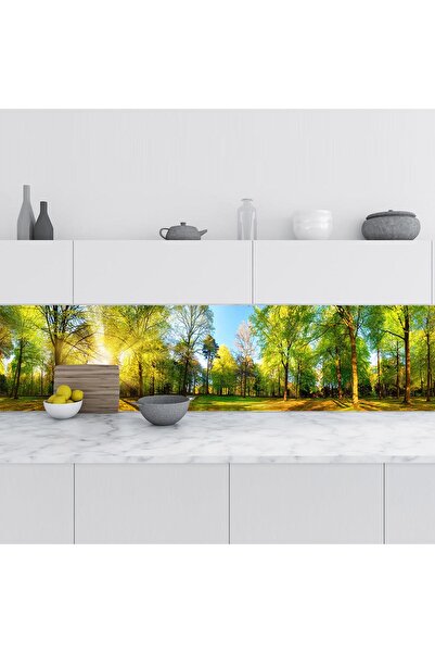 StickerArt Mutfak Tezgah Arası Folyo Fayans Kaplama Folyosu Bahar Manzarası