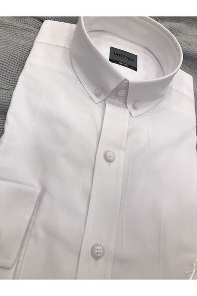 Sarar ΕΣΠΑΡΧΙΑΣΜΕΝΟ ΛΕΥΚΟ ΠΟΥΚΑΜΙΣΟ ΜΕ ΜΟΝΤΕΛΟ SLIM FIT