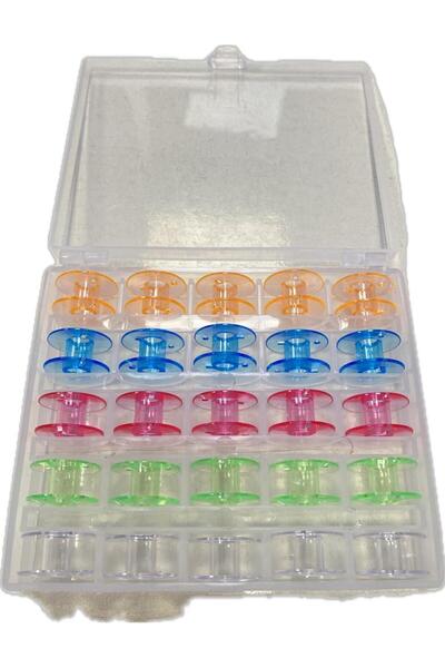 Sewing Machine Yarn Bobbin Set with 25 Boxes in 5 Colors