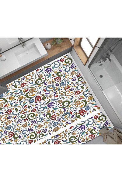 StickerArt Yer Kaplama Zemin Kaplama Folyosu 65x130 cm Soyut Çiçek