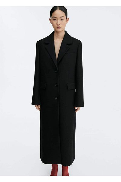 MANGO Woman Vlněný kabát - Lisovaný design