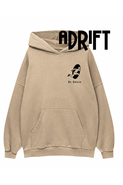 Tarzsokak Unisex majica sa kapuljačom "Budi hrabar" posebnog dizajna, bež boja