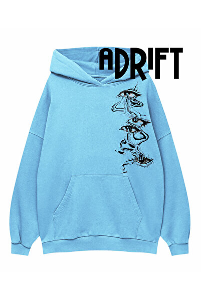 Tarzsokak Hanorac cu glugă unisex cu design special pentru ochi, ALBASTRU BEBE