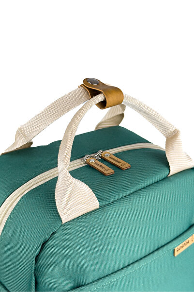 SUNSHINE Petrol Yeşili Su Geçirmez Kumaş Yalıtımlı Yemek Çantası Termal Çanta Beslenme Çantası