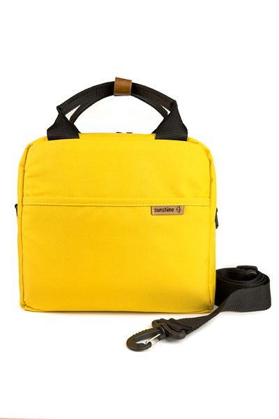 SUNSHINE Yellow Waterproof Fabric Insulated Lunch Bag Thermal Bag Lunch Bag Shoulder Bag