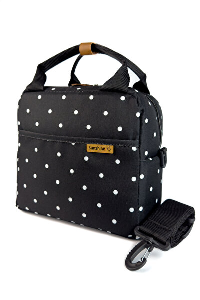 SUNSHINE Siyah Puantiye Yemek Çantası Termal Çanta Beslenme Çantası
