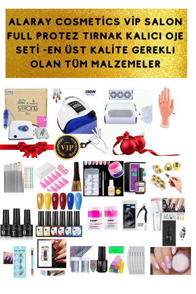 alaraycosmetics VİP SALON FULL PROTEZ TIRNAK KALICI OJE SETİ -EN ÜST KALİTE G...