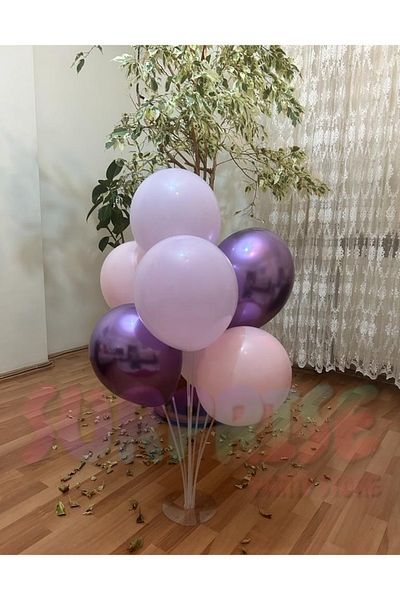 SURPRISE PARTY STORE Balloon Stand Macaron Lilac Macaron Pink Chrome Purple Balloon Set Birthday Decoration Special