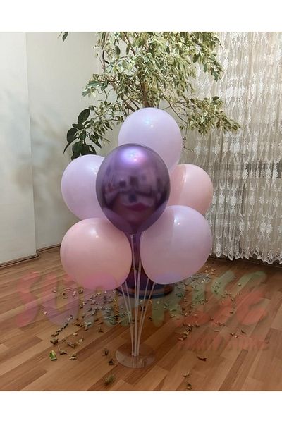 SURPRISE PARTY STORE Balloon Stand Macaron Lilac Macaron Pink Chrome Purple Balloon Set Birthday Decoration Special