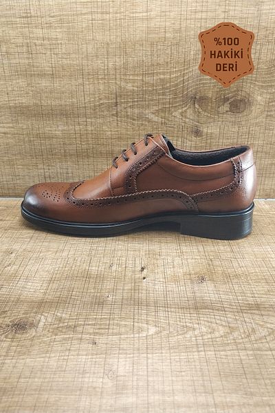 Endurstep Ортопедични мъжки обувки с връзки от естествена кожа, кафяви, Cas0026